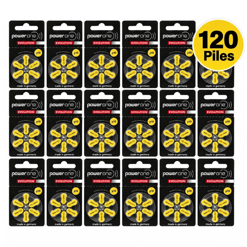 Boîtiers de piles auditives Powerone Evolution p10 VARTA, 120 piles