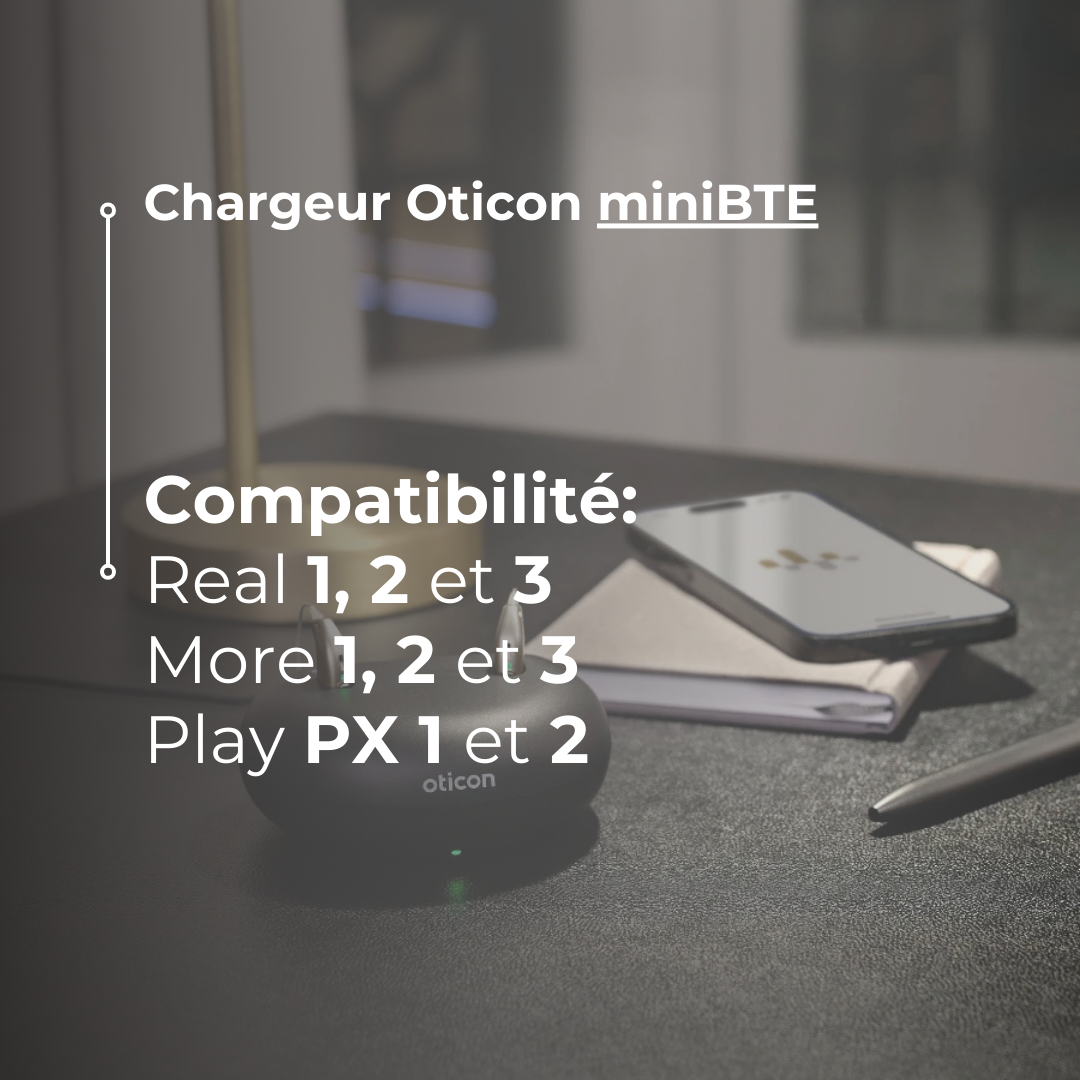 Chargeur Oticon miniBTE More, Real, Play PX