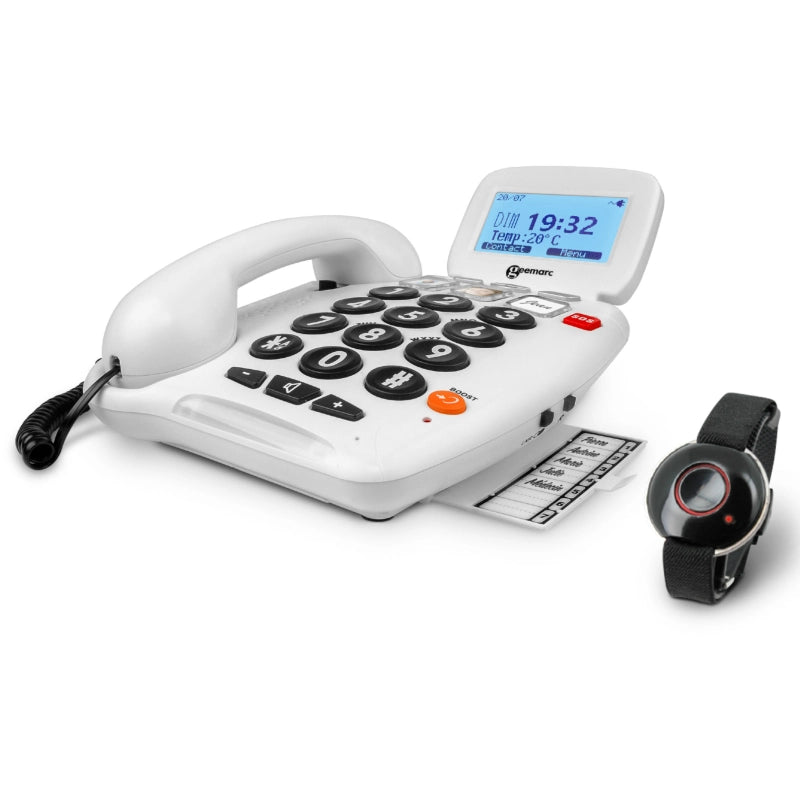 Serenities 100 (+40 dB) - Téléphone Geemarc + Bracelet SOS