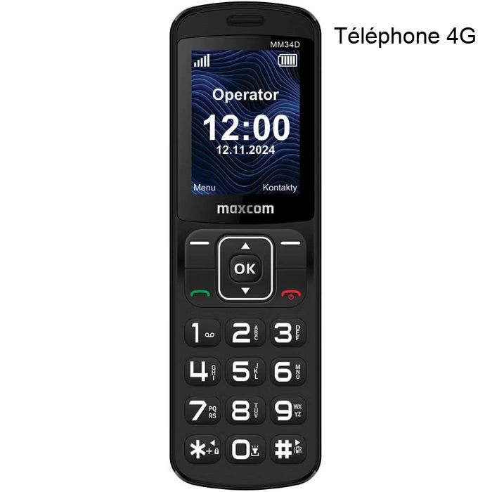 Téléphone MaxCom MM34D 4G écran couleur et clavier alphanumérique