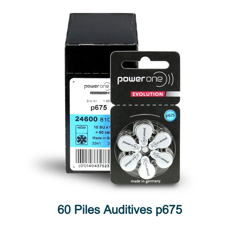 60 Piles Auditives power one evolution 675