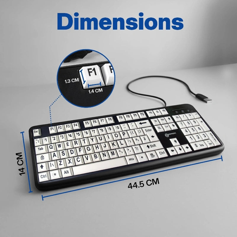 Clavier confort Visuel pour PC Clavier Blanc - Caractères Noirs