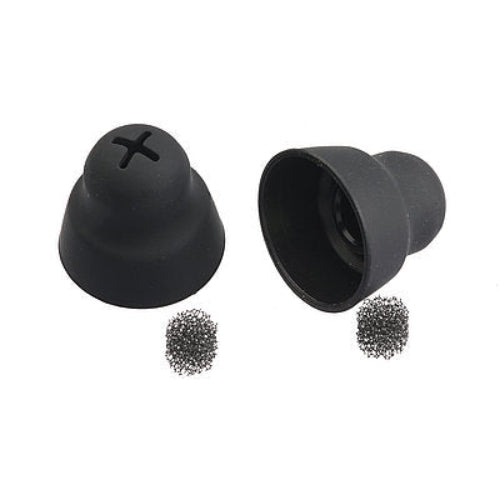 Coussinets mousse noirs Sennheiser, embout ouvert et deux filtres maillés