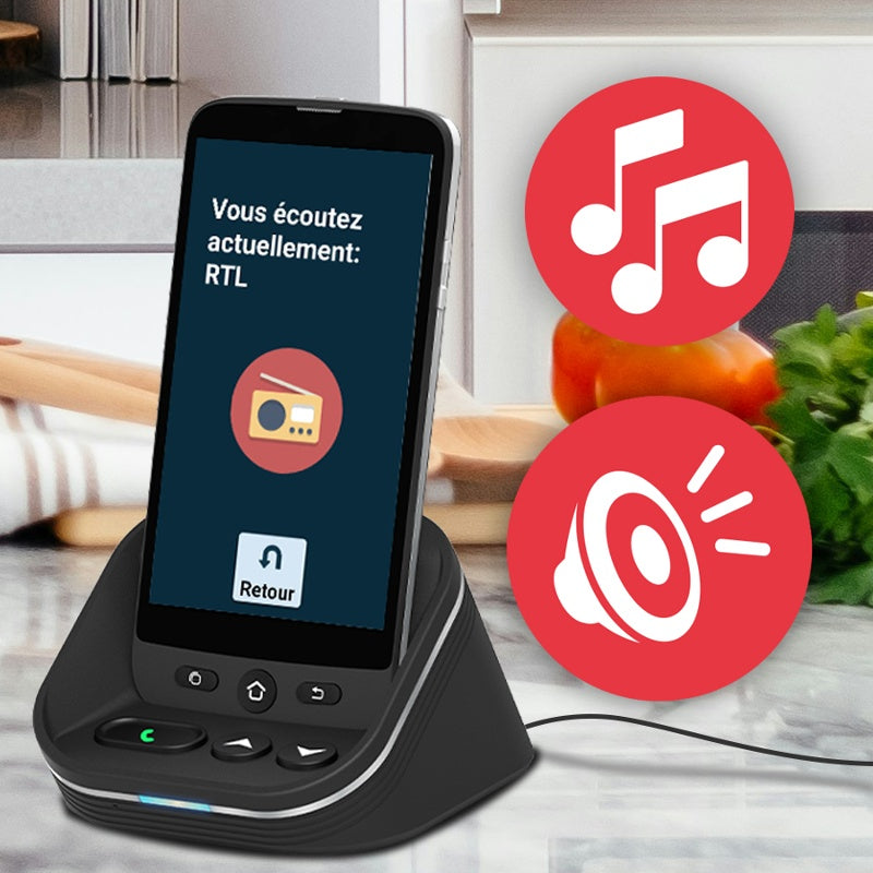 Amplibase - Base de recharge Bluetooth amplifiée M510 et S510