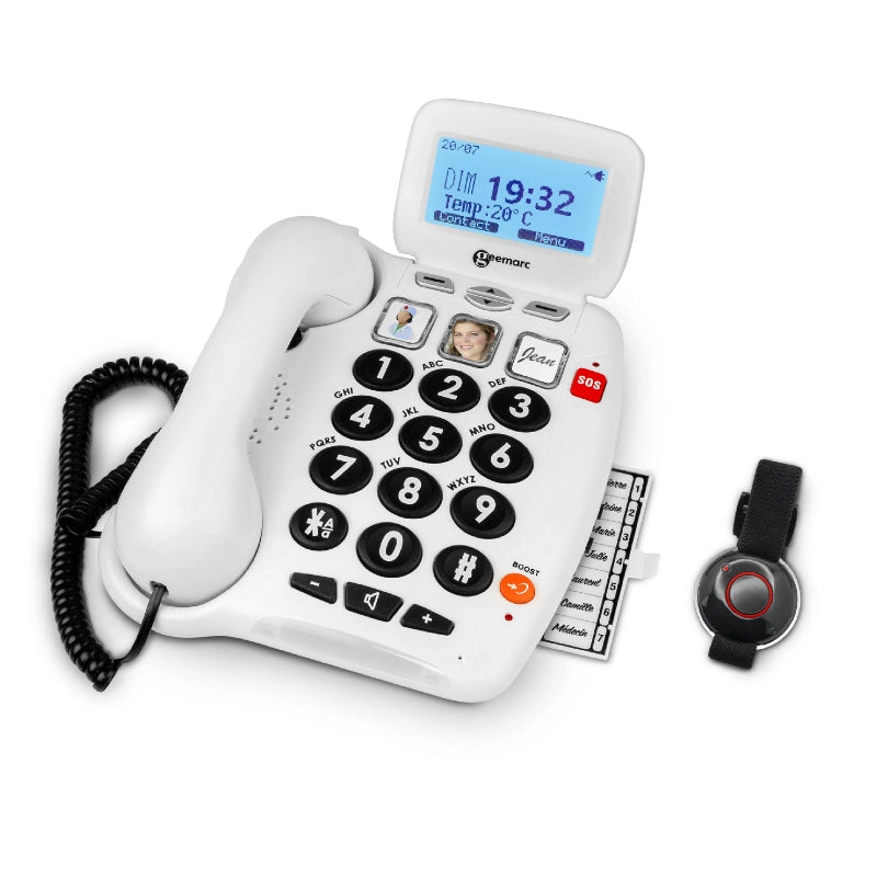 Serenities 100 (+40 dB) - Téléphone Geemarc + Bracelet SOS