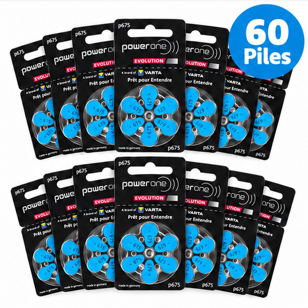 60 Piles Auditives power one evolution 675